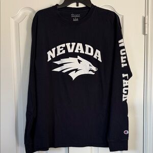 Champion Navy Nevada Wolf Pack Long Sleeve Shirt